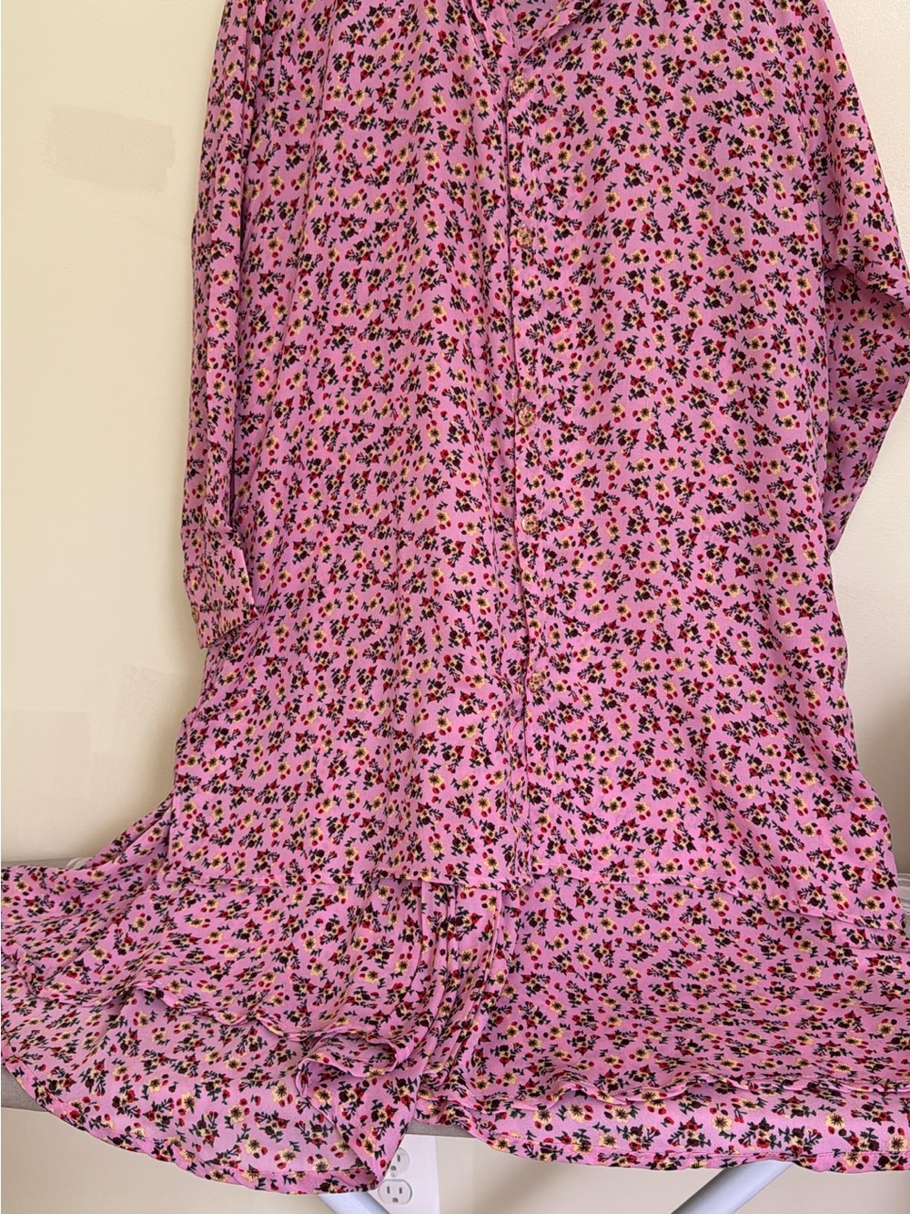 Pink floral shirt and pant set